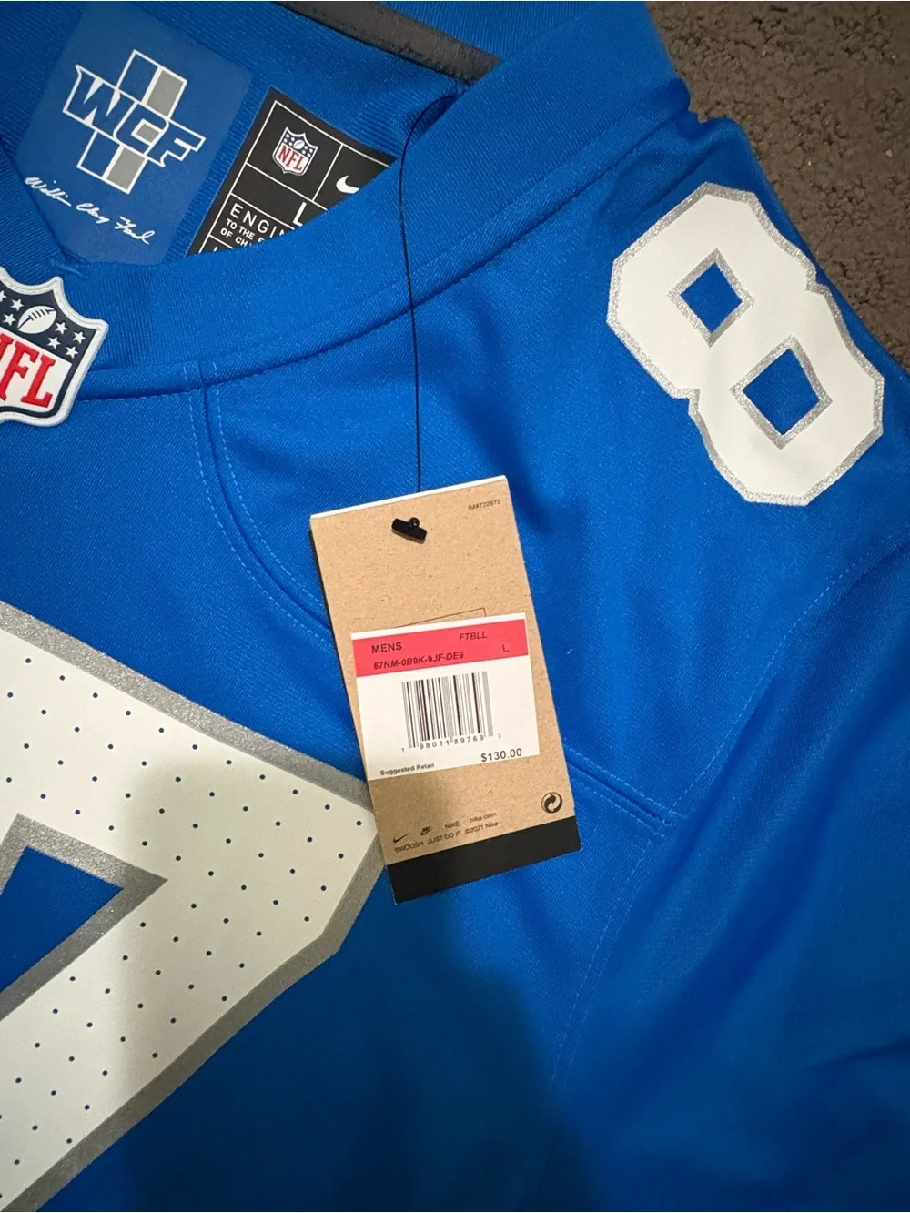 Detroit Lions Sam LaPorta Nike Men’s Blue and White #87 NFL Jersey